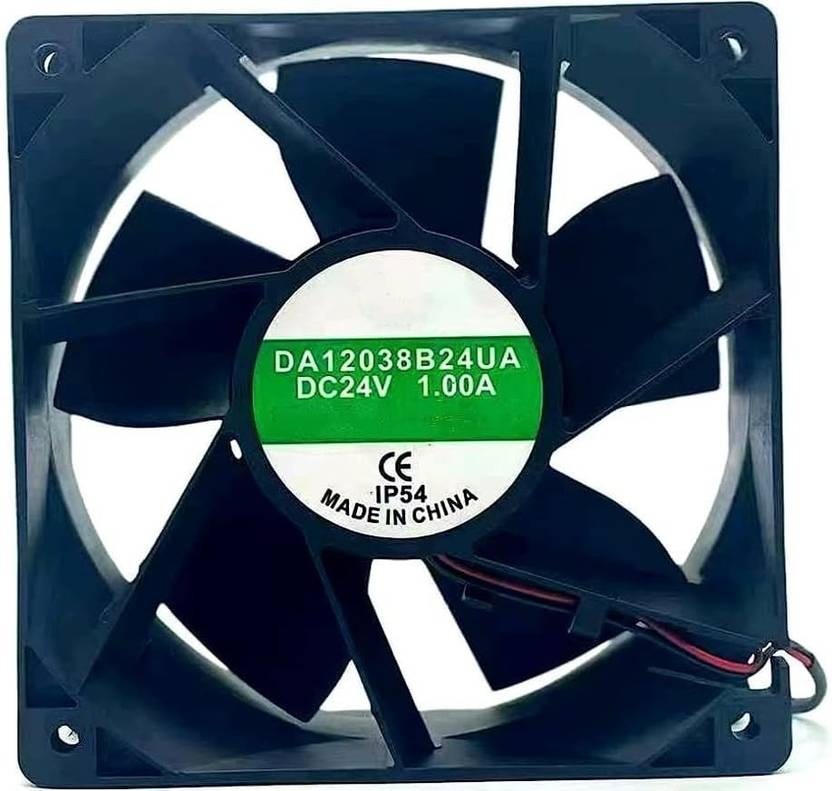 M DA12038B24UA Axial Fan 24V-1.00A DC Brushless Air Cooling Fan 12038mm 2PiN Fan with Heat Sinks All in one Cooler  (Black)