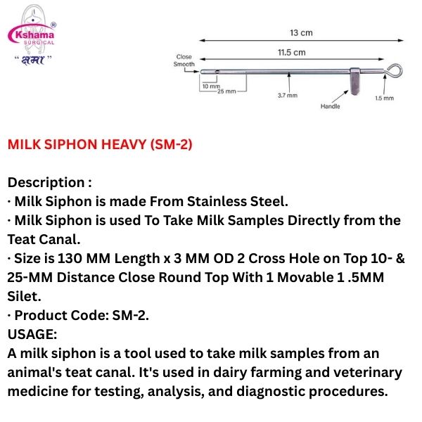 Stainless Steel Milk Siphon Simple For Teat Treatment - Color: Silver
