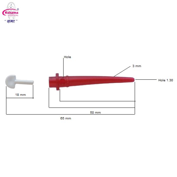 Teat Plug Plastic Superior Pack Of 20 Pcs Veterinary Instruments - Color: Red