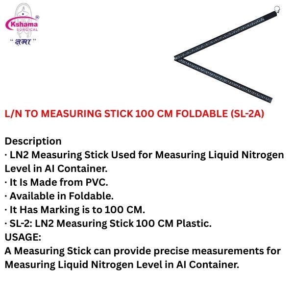 Ln2 Measuring Stick 100 CM Plastic Foldable Nitrogen Level Check (1 Pcs)