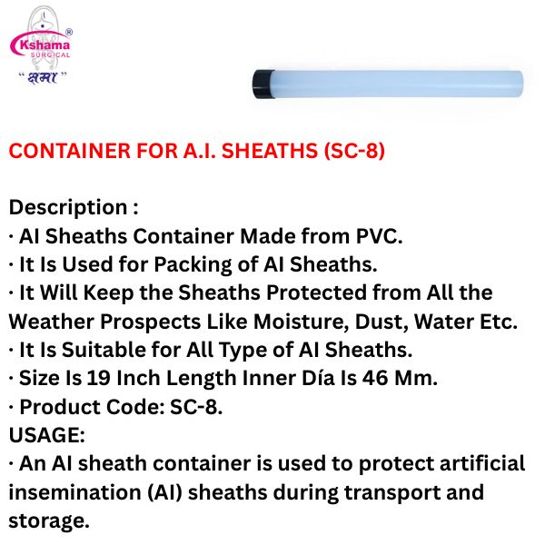 Kshama Pvc Container For A.i. Sheaths For Veterinary - Color: White