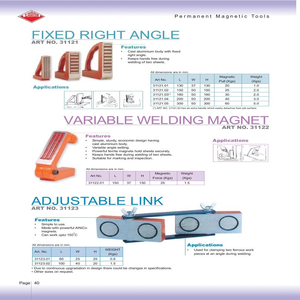 Variable Welding Magnet - Application: Industrial