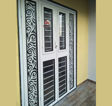 7 Feet White French Door - Installation Type: Screw In