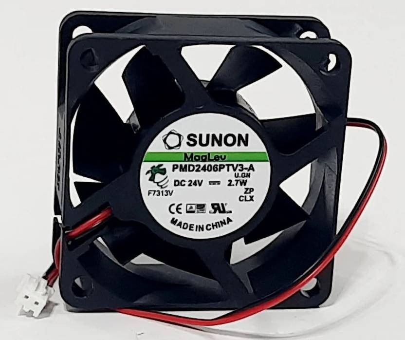 Sunon PMD2406PTV3-A Axial Fan 24V-2.70W DC Brushless Air Cooling Fan 6025mm 2Pin Fan with Heat Sinks All in one Cooler  (Black)