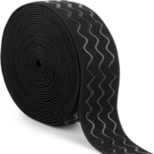 Elastic Tape with Silicone Grip - Multiple Widths (5mm to 75mm) | Single-Line & Wavy Silicone Designs for Sportswear, Medical & Outdoor Gear