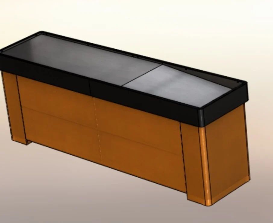 Straight Wooden Display Counter - Color: As Per Requirement Based