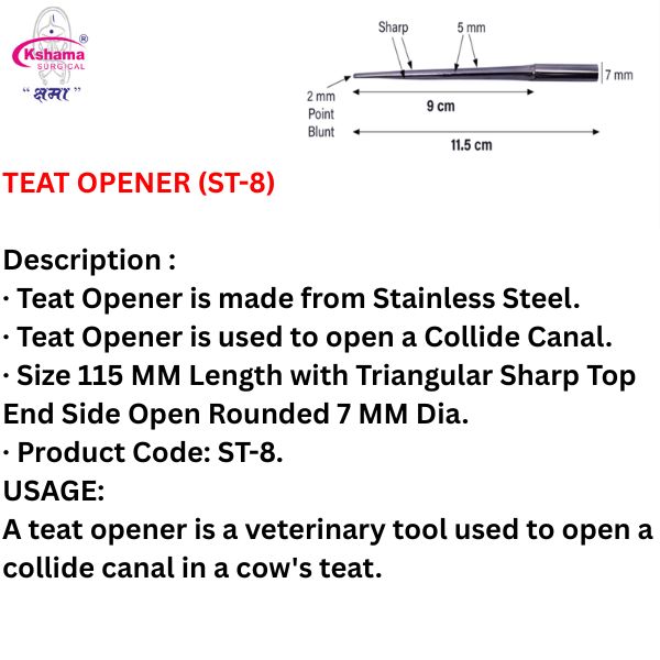 Teat Opener I Veterinary Surgical Instrument (3 Pcs)