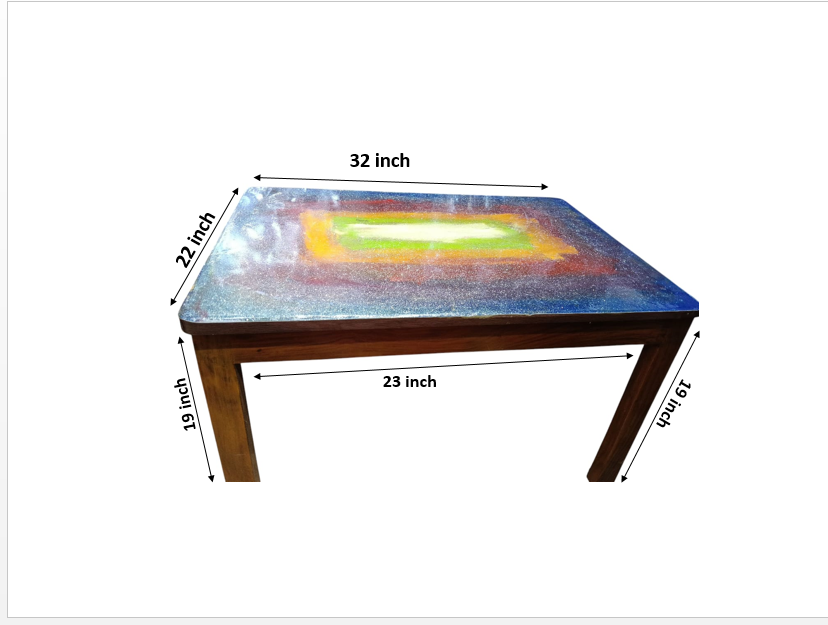 24X18 Inch Wooden Epoxy Tea Table