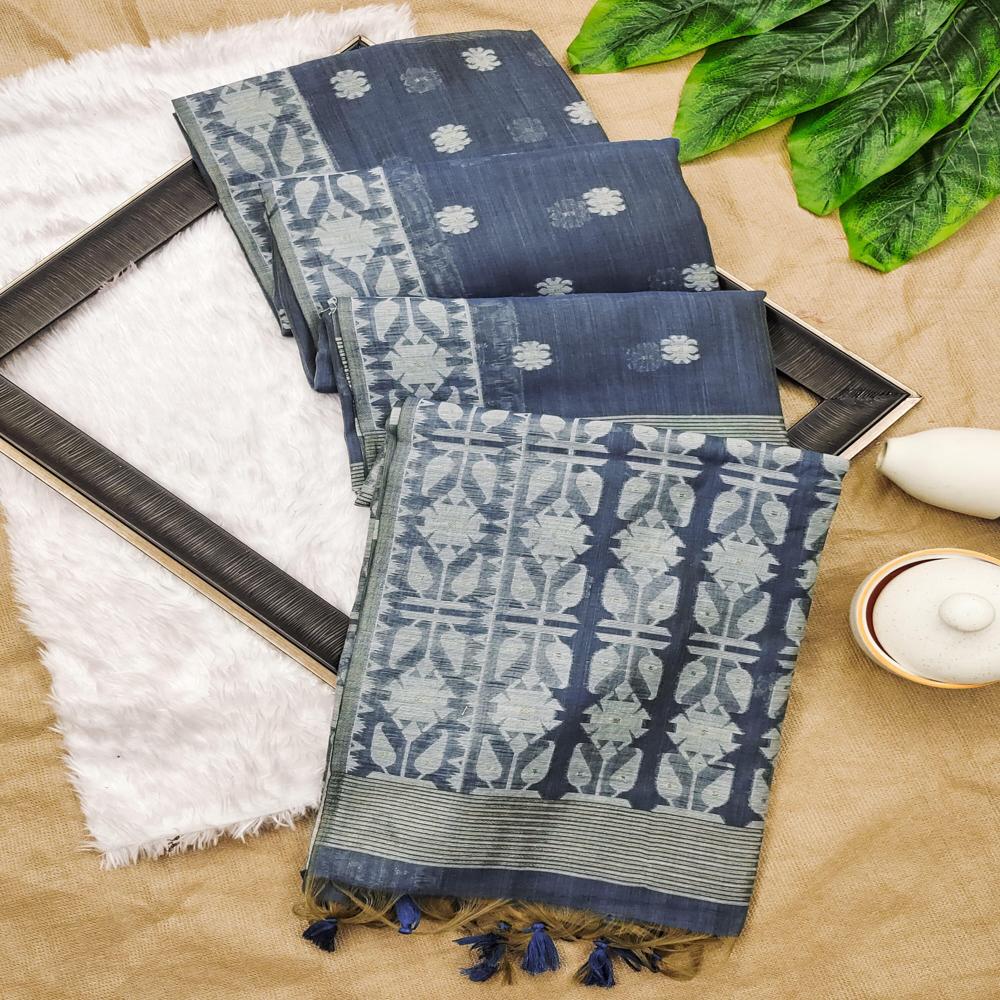 Indian Designer Traditional Saree - Color: Yellow-maroon-blue-gray-lavender