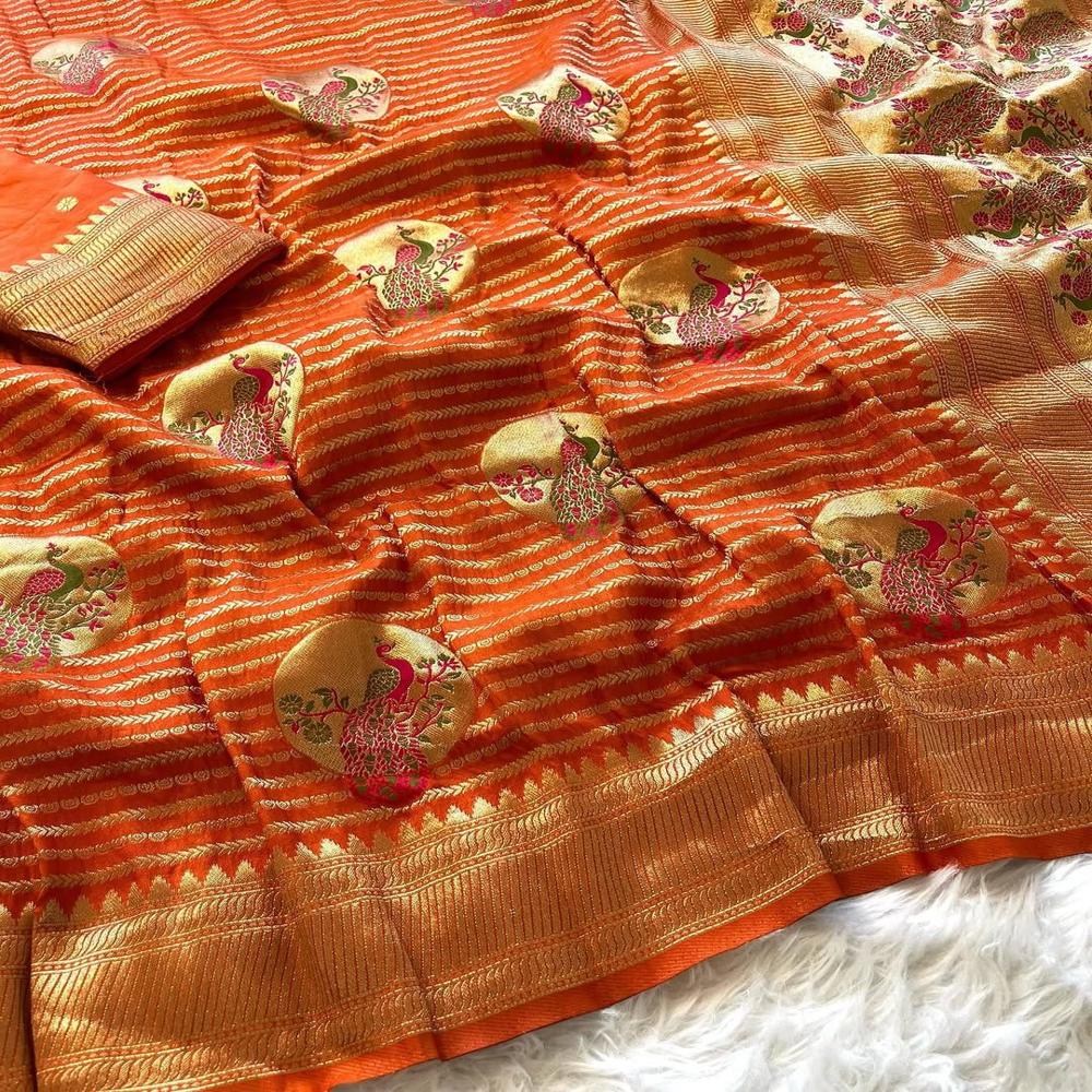 Indian Designer Traditional Ethnic Wear Saree - Color: Yellow-Orange-Red-Lavender-Blue-White-Maroon-Black