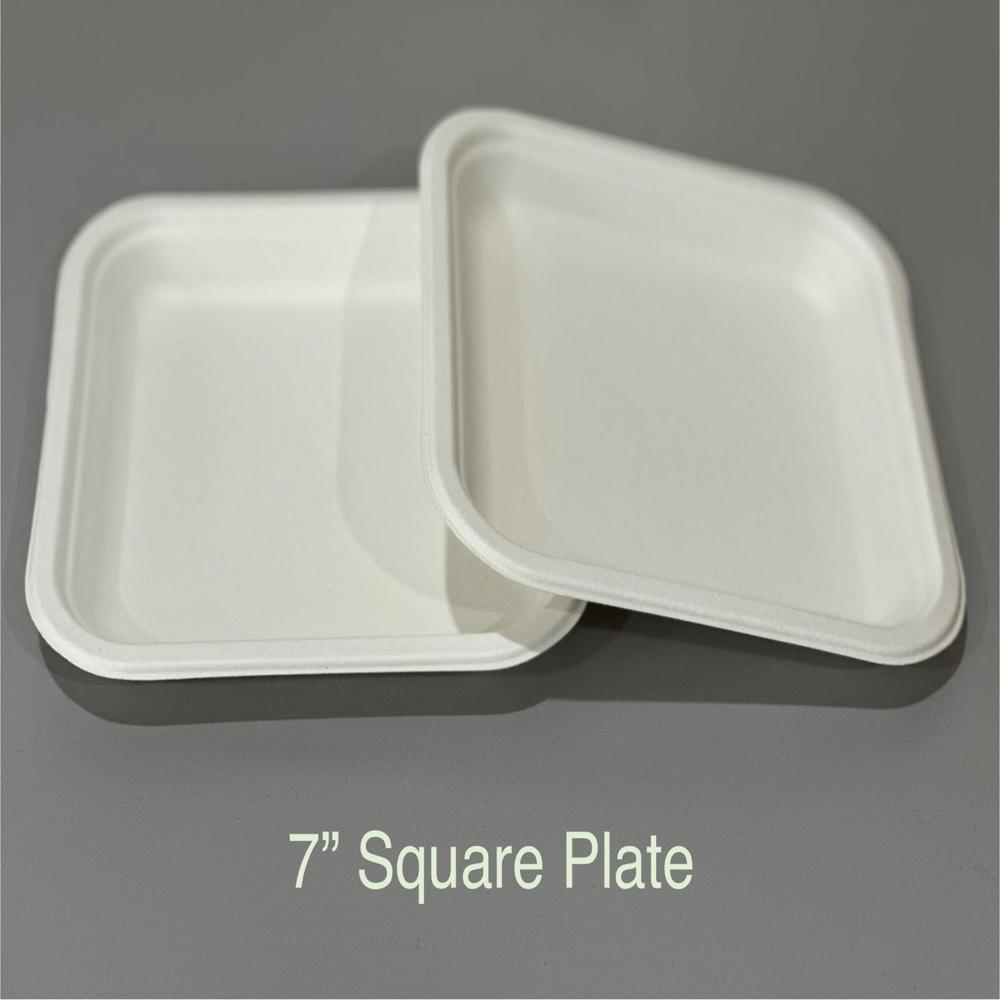 7 Inch Plain Square Plate Disposable - Application: Food Packaging