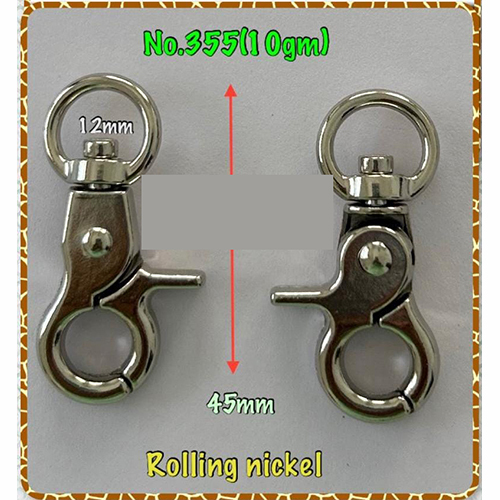 Rolling Nickel Dog Hook - Color: Silver