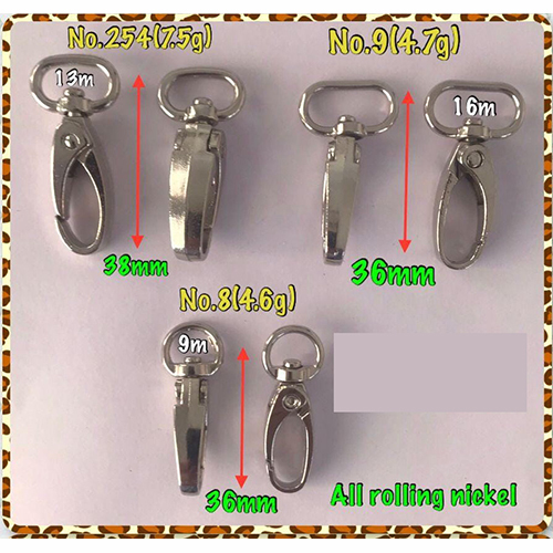 Rolling Nickel Dog Hook - Color: Silver