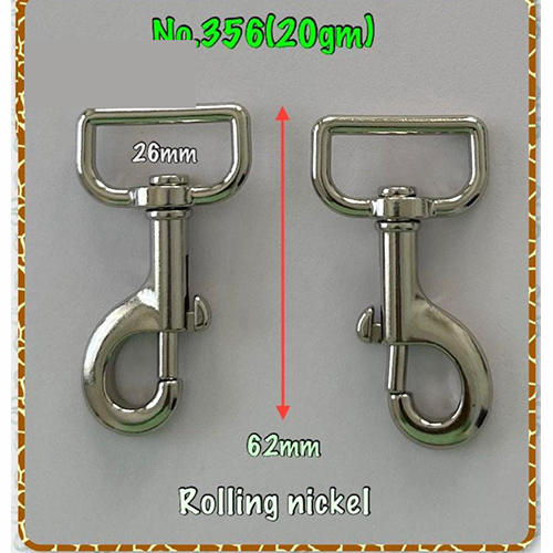 Rolling Nickel Dog Hook - Color: Silver