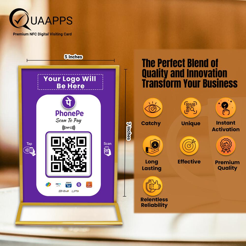 Quaapps 7x5 Inch UPI And Paytm QR Code Scanner Standee