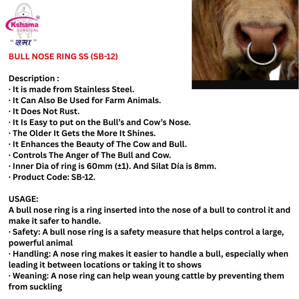 Stainless Steel Bull Nose Ring Ss - Color: Silver