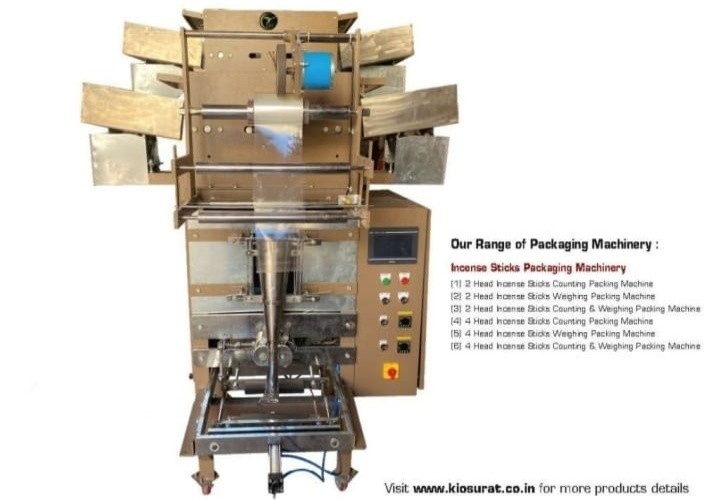4 Head Fully Automatic Incense Sticks Counting & Packing Machine