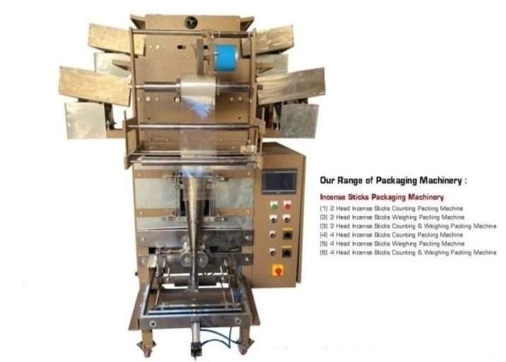 4 Head Fully Automatic Incense Sticks Counting & Packing Machine - Capacity: 60To 600 Pouch/ Minute Pcs/Hr