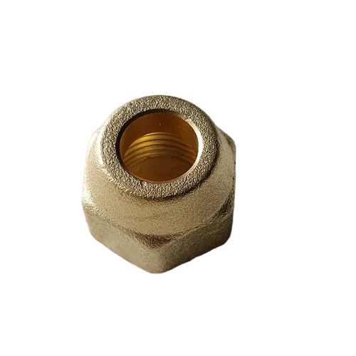Brass Flare Nut For Hvac 3-8 Inch - Color: Golden