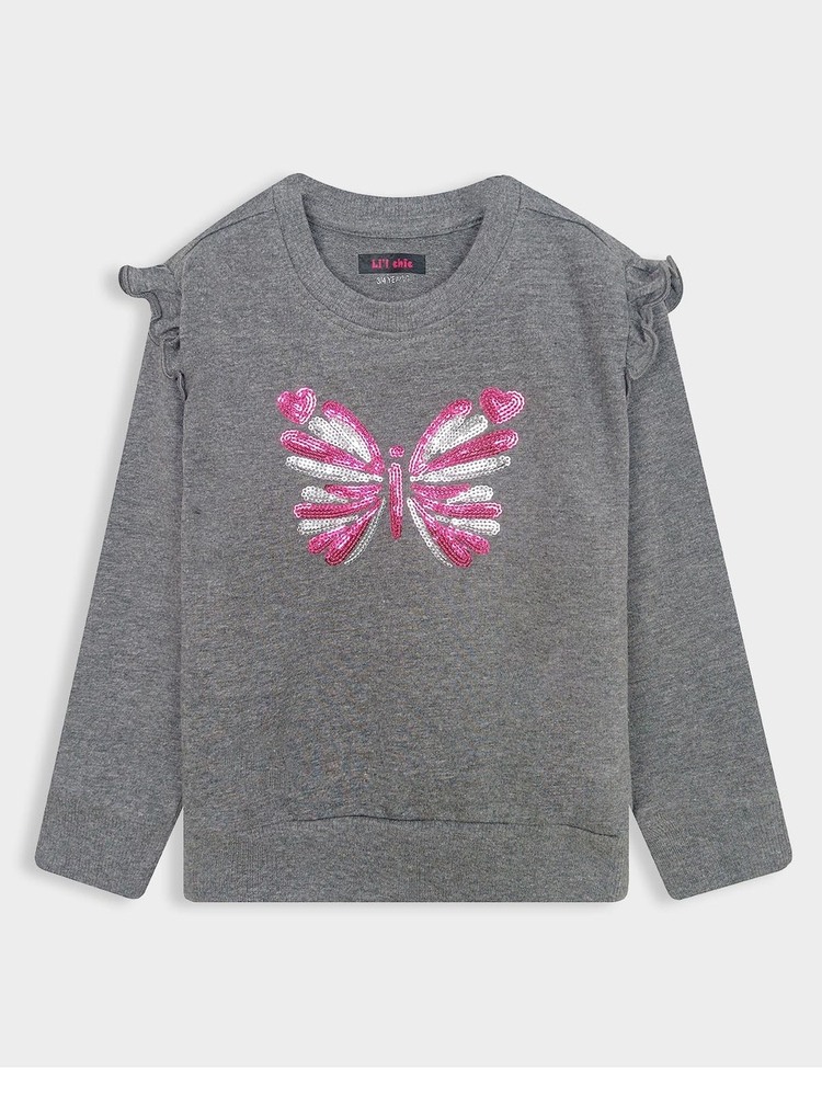Girls French Terry Sequined Sweatshirt