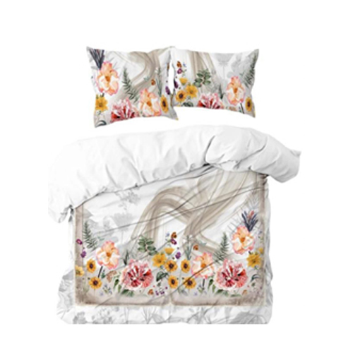 Double Bed Sheet 4 Pcs Set - Color: Multi-Color