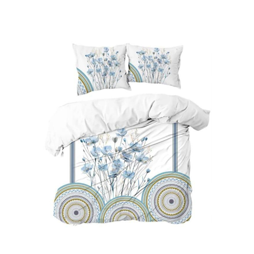 Double Bed Sheet 4 Pcs Set - Color: Multi-color