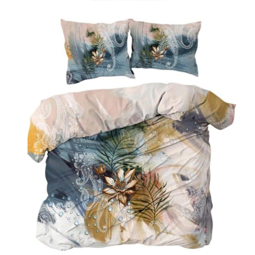 Double Bed Sheet 4 Pcs Set - Color: Multi-color