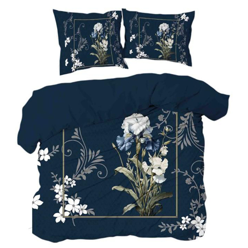 Double Bed Sheet 4 Pcs Set - Color: Multi-color