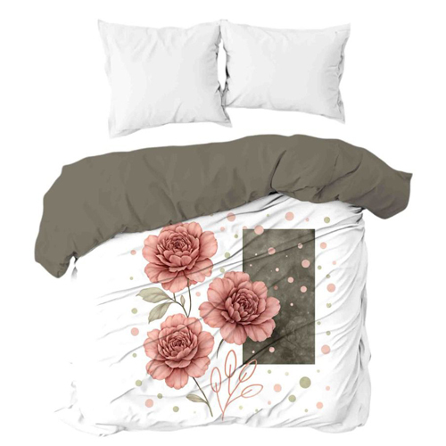 Printed Double Bed Sheet 4 Pcs Set - Color: Multi-Color