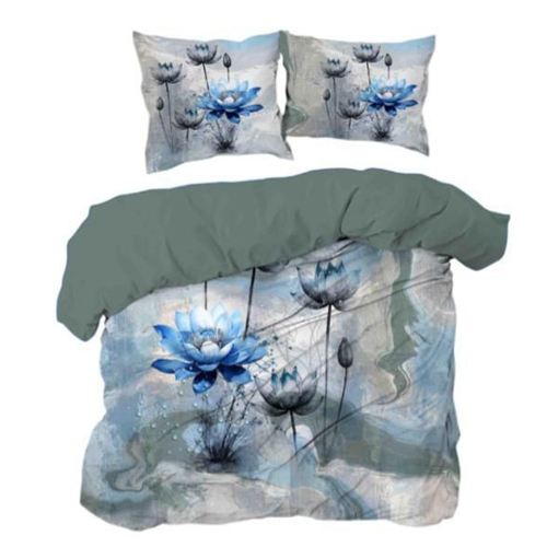 Floral Printed Double Bed Sheet 4 Pcs Set - Color: Multi-Color