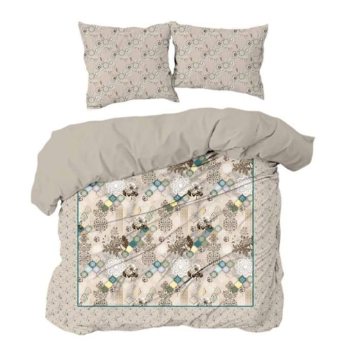 Double Bed Sheet 4 Pcs Set - Color: Multi-Color