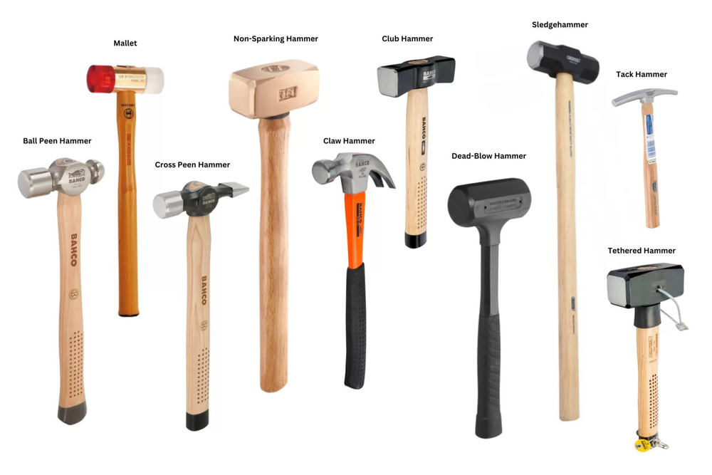 Industrial Hammers - High-Grade Metal Standard Size | Manual Operation for Metalworking Fabrication & Industrial Precision Tasks