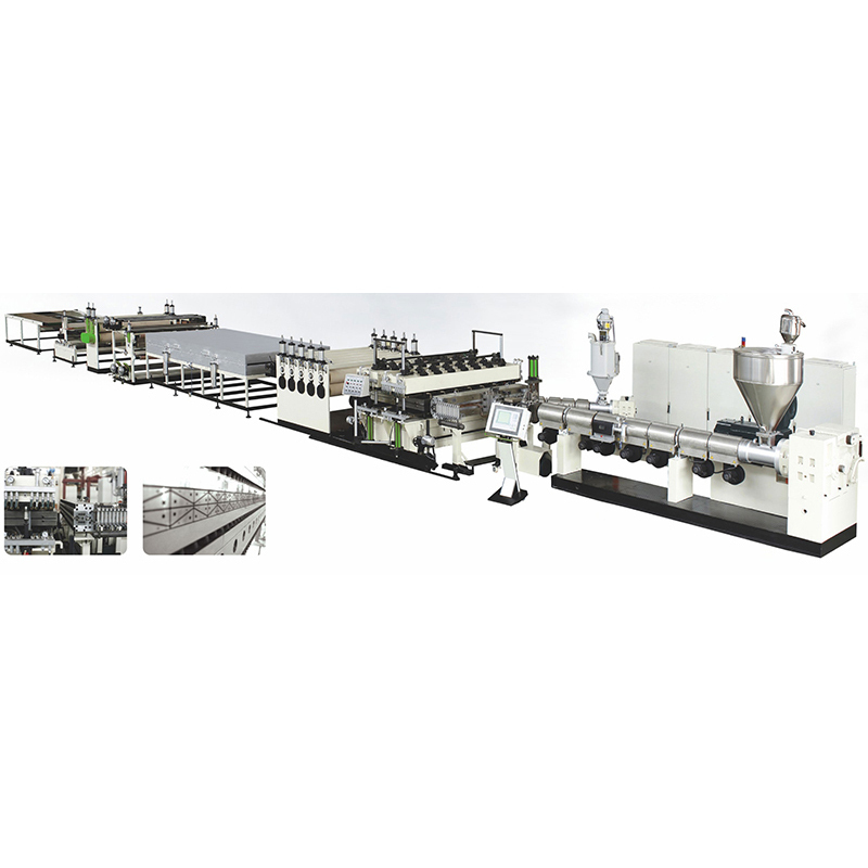 PE Plastic Hollow Cross Section Plate Extrusion Line