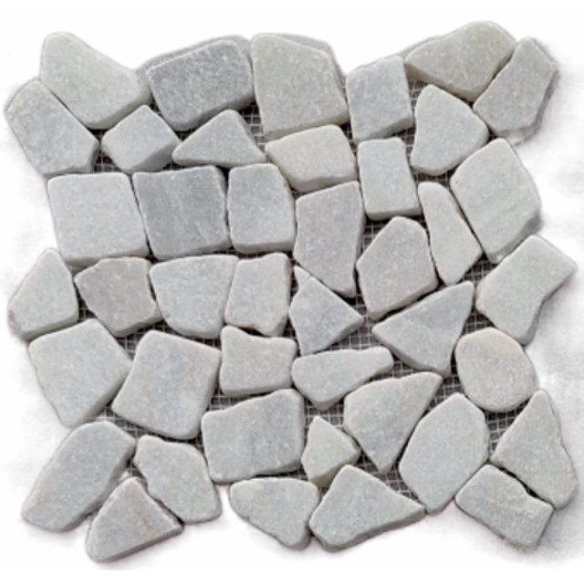 Pebble Mosaic White Marble - Artificial Stone Type: Solid Surface