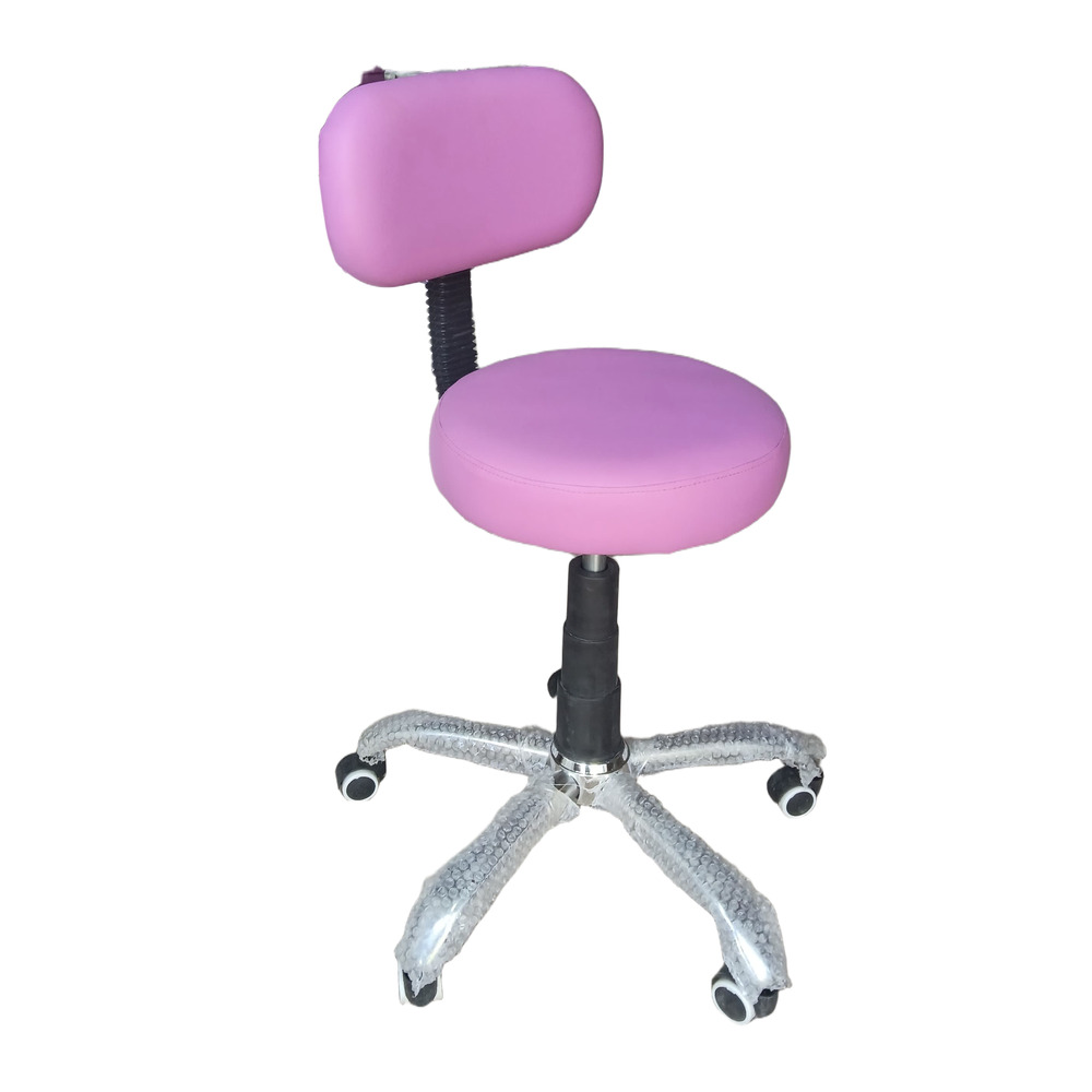 Pneumatic Rolling Massage Stool With Backrest - Color: Pink