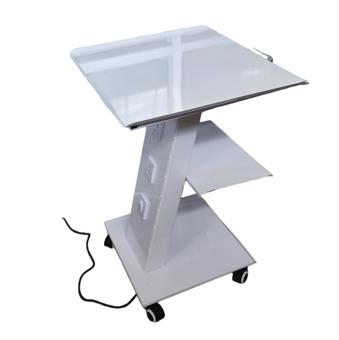 Stainless Steel Z Shape Hospital Trolley - Color: White