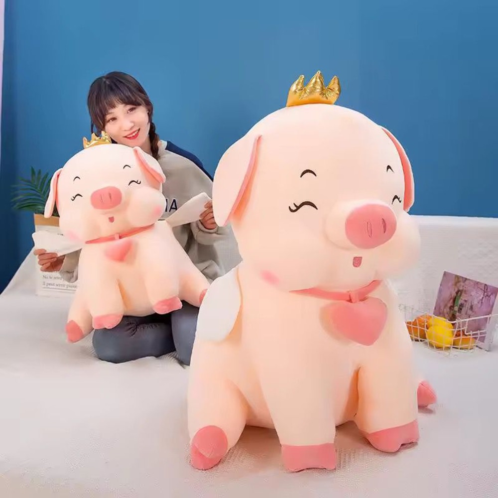 SOFT TOY CROWN PIG