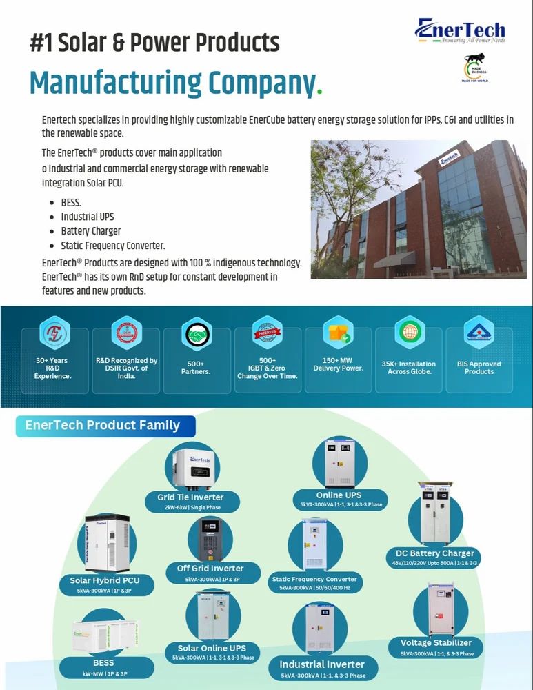 EnerTech 3kW Solar On Grid/Grid Tied Inverter 1 Phase