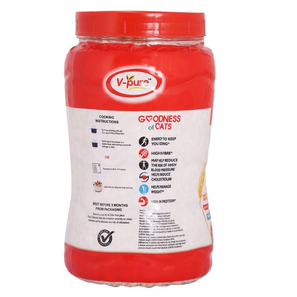 Whole Grain Oats - 100% Pure, No Added Salt Or Sugar | 200 Gm, 500 Gm, 800 Gm - 58g Carbohydrates, 13g Protein, 11g Fiber, Nil Cholesterol