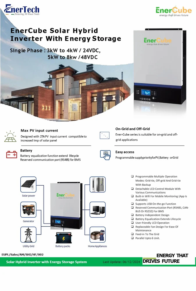 4kW 24VDC Single Phase Wall-Mounted Solar Hybrid Inverter