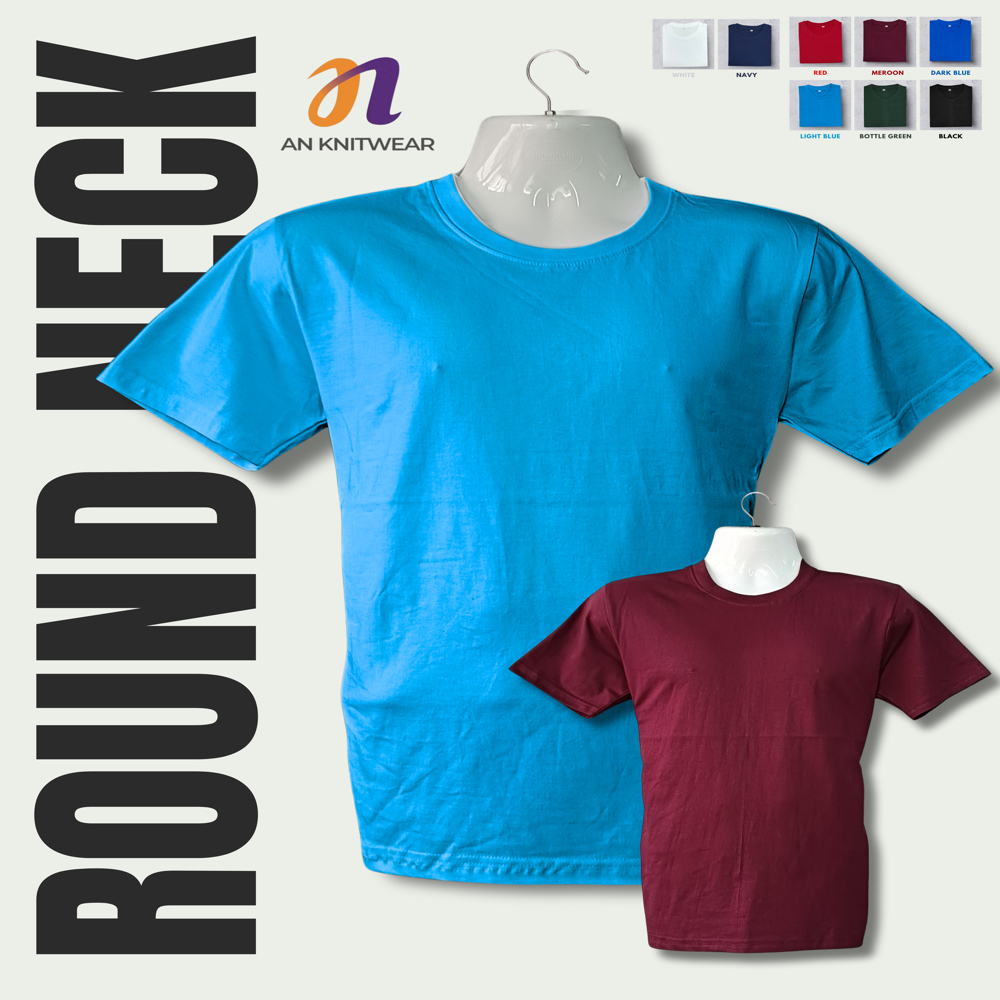 Men Round Neck Plain T Shirt