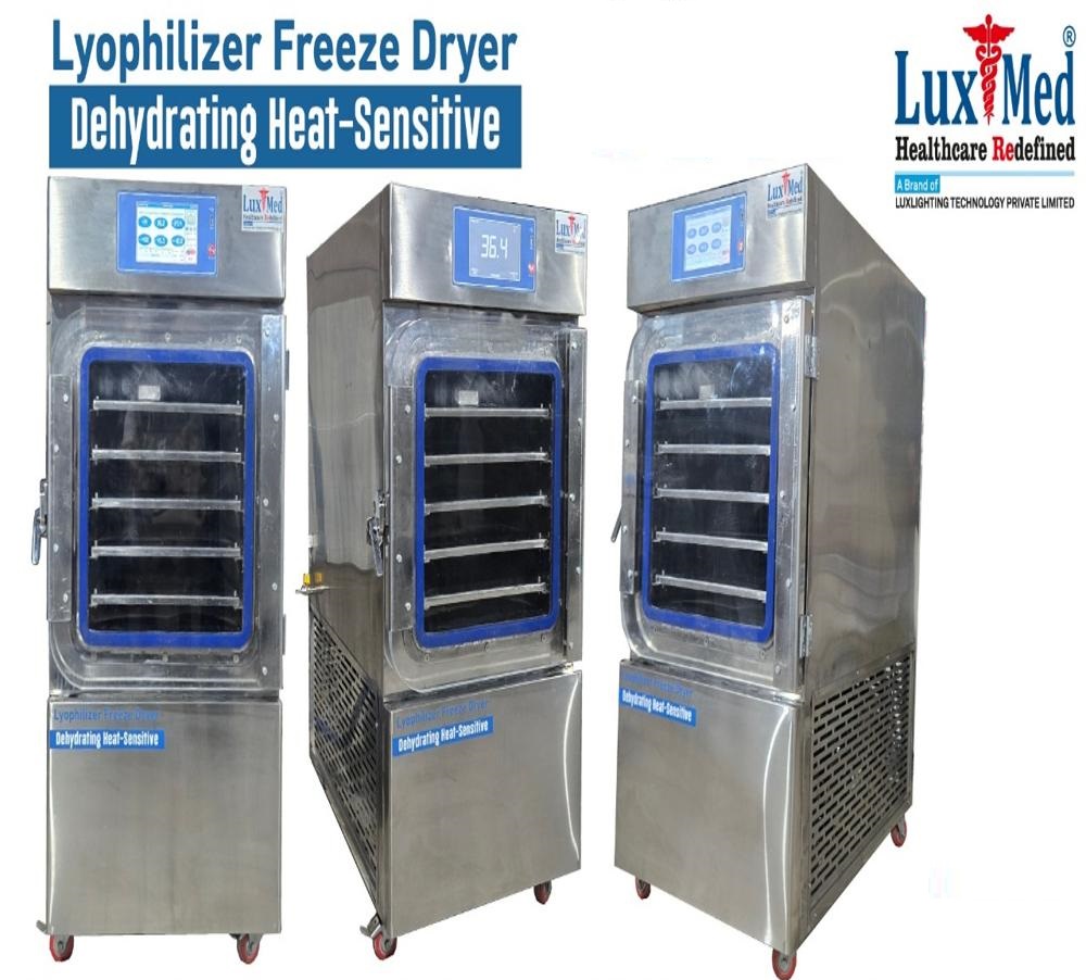 Lyophilizer Freeze Dryer - Stainless Steel, 820x695x600 mm, 43 Liter Capacity, 2300 Watt, 2 Year Warranty, 180 kg Weight | Optimal for Preserving Heat-Sensitive Materials