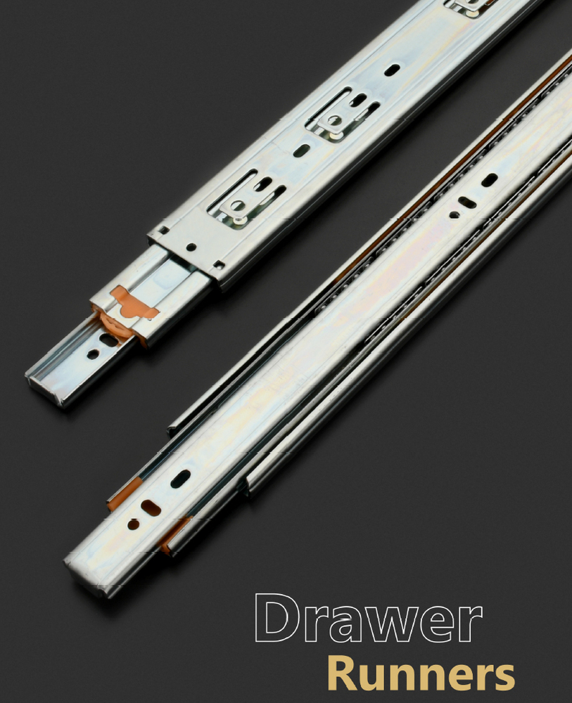 Draw Runners Telescopic Channel - Color: Silver
