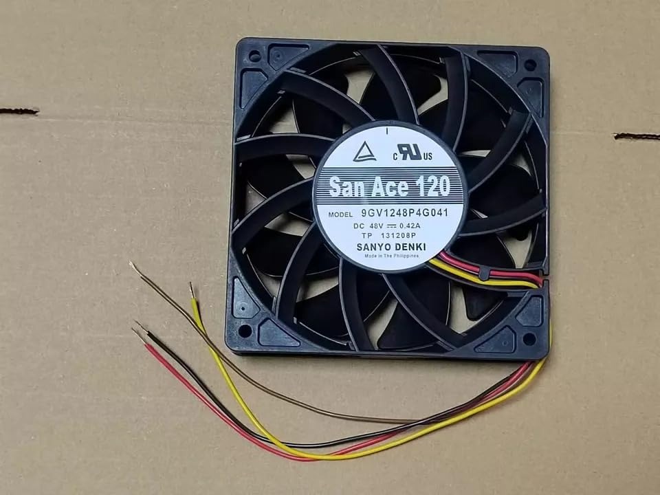 Sanace 9Gv1248P4G041 Axial Fan 48V-0.42A Dc Brushless Air Cooling Fan 4500 Rpm 120 * 120 * 25Mm 4Wire - Color: Black