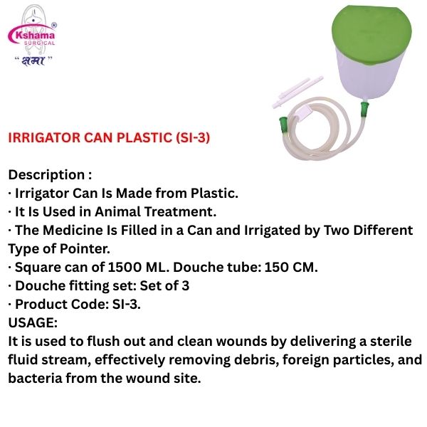 Plastic Irrigator Can For Animal Treatment - Application: Hospital