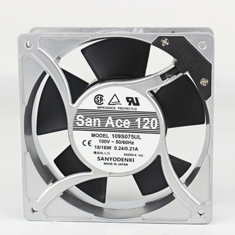 SANACE 109S075UL 110V 115V 120V AC100V 18/16W 0.24/0.21A DC EC 12038 120X120X38MM 12CM Aluminum Frame Cooling fan