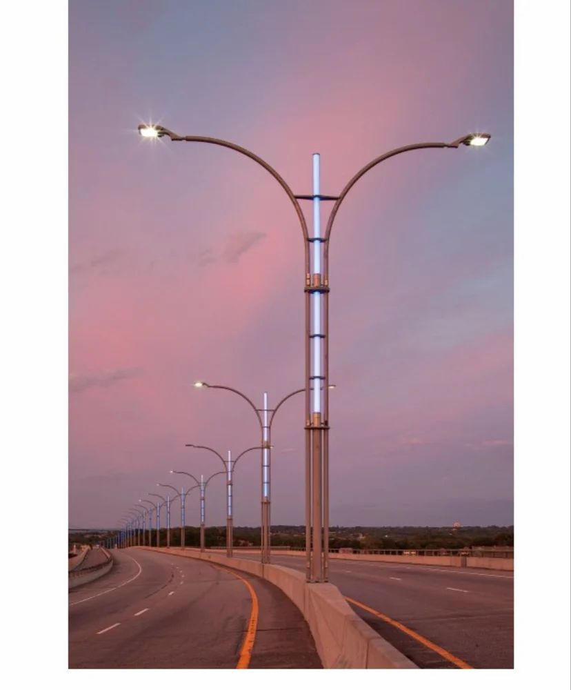 Round Conical Lighting Poles - Color: White
