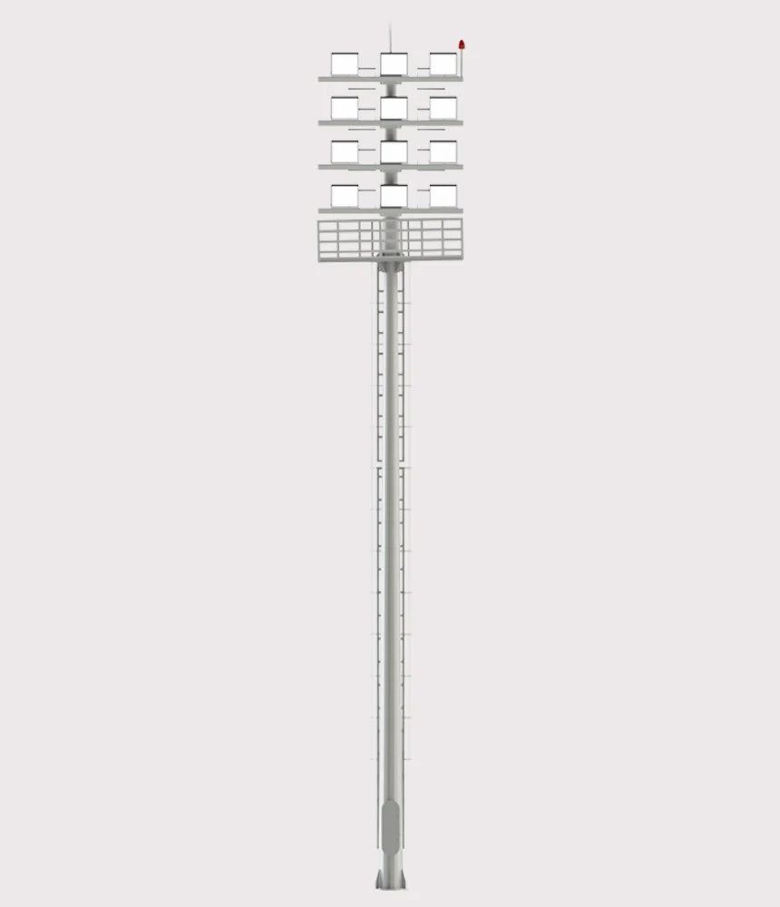 Round Conical Lighting Poles - Color: White