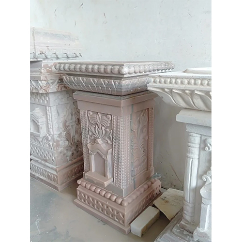 White Marble Tulsi Pot - Regional Style: Indian