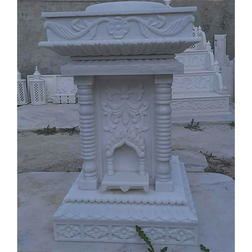 White Marble Tulsi Pot - Regional Style: Indian